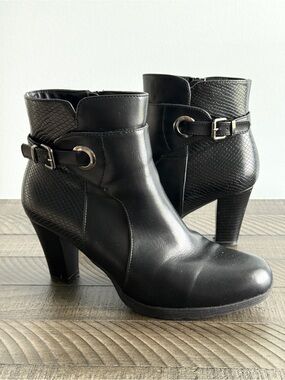 My Soft Women's Zipper Bootie Chunky Stacked Heel Ankle Boots Size 9.5